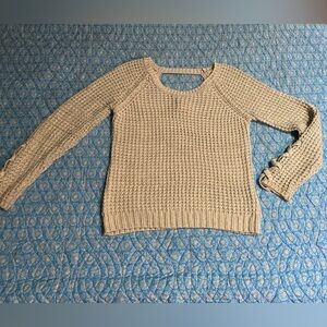 SALE! American Rag oversized sweater,dusty blue,open back,corset sleeves,NWOT, S